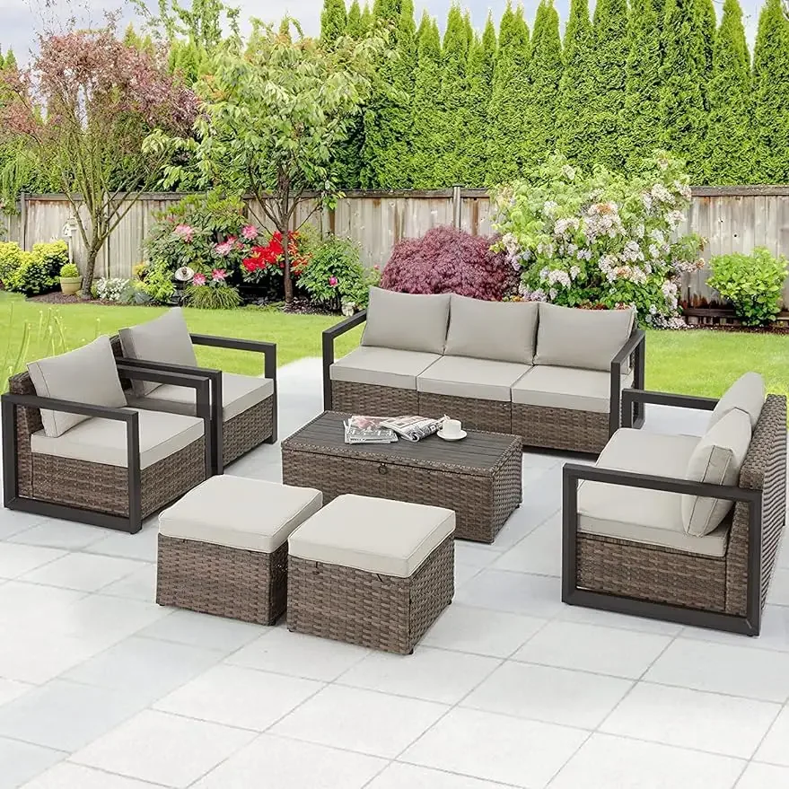 Outdoor Furniture With Storage For Cushions - # Für Aluminium-Terrassenmöbel-Set für den Außenbereich,