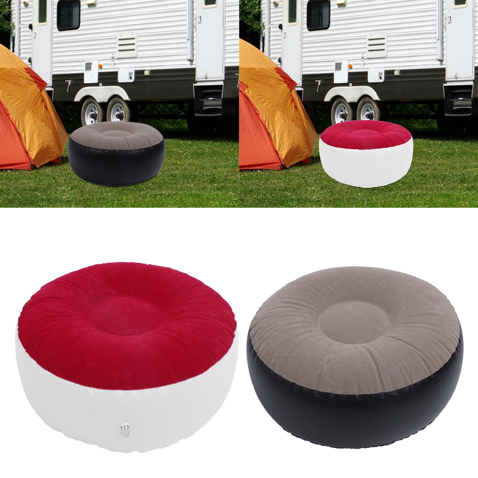 Outdoor Furniture Designer - Aufblasbarer Flockstoff-Hocker, vielseitig einsetzbar, leicht, tragbar,