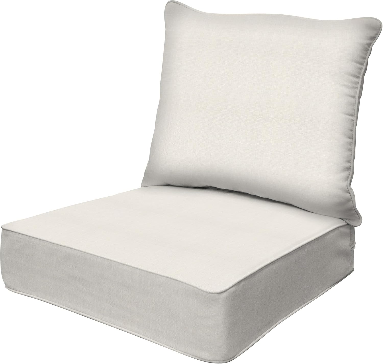 Outdoor Furniture Cushion - Gartenmöbel, einfarbig in Knochenfarbe, strukturiertes, tiefes