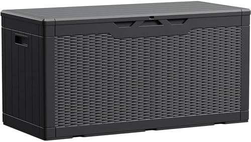 Outdoor Furniture With Storage For Cushions - 100 Gallonen Wasserdichte Große Harz-Gartenbox für