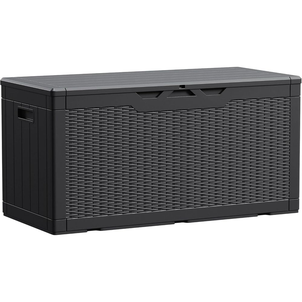 Outdoor Furniture With Storage For Cushions - 100-Gallonen-Harz-Aufbewahrungsbox für Innen- und Außenbereich, abschließbar,
