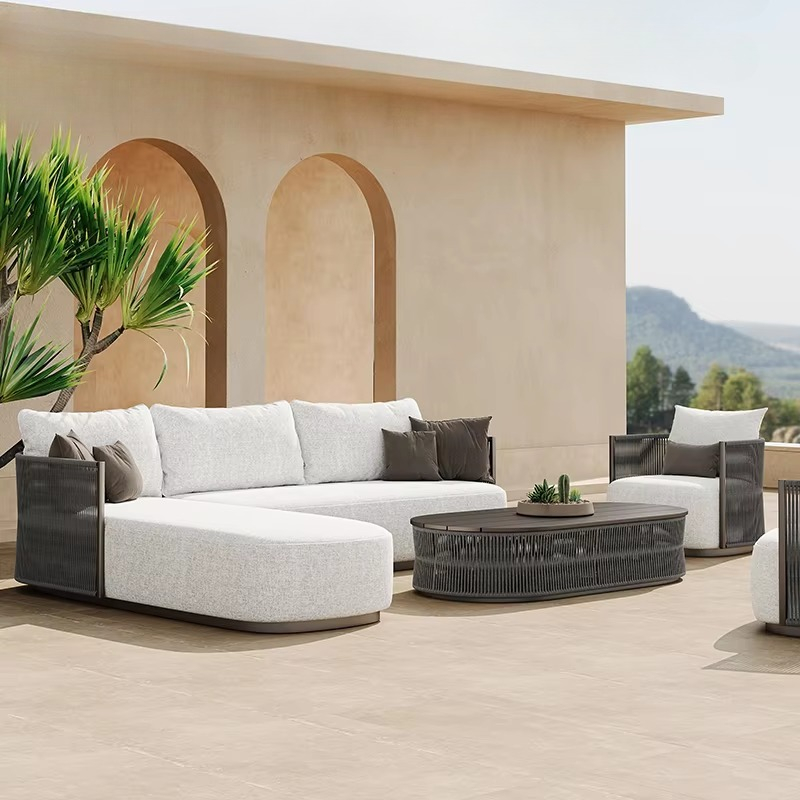 Outdoor Furniture L Shape - Terrassen-Set, Garten, Pool, Seil, modernes Sofa,