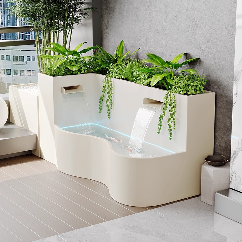 Outdoor Furniture Aluminium - Aluminiumlegierung Moderne Langlebige Outdoor-Möbel Wasserlaufende Blumenkasten-Fischbecken-Kultur-Trennwand