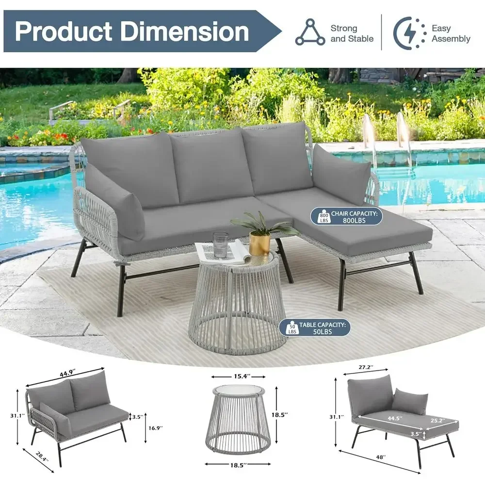 Graues L-förmiges Terrassenmöb – Outdoor Furniture L Shape Bewertung und Preis