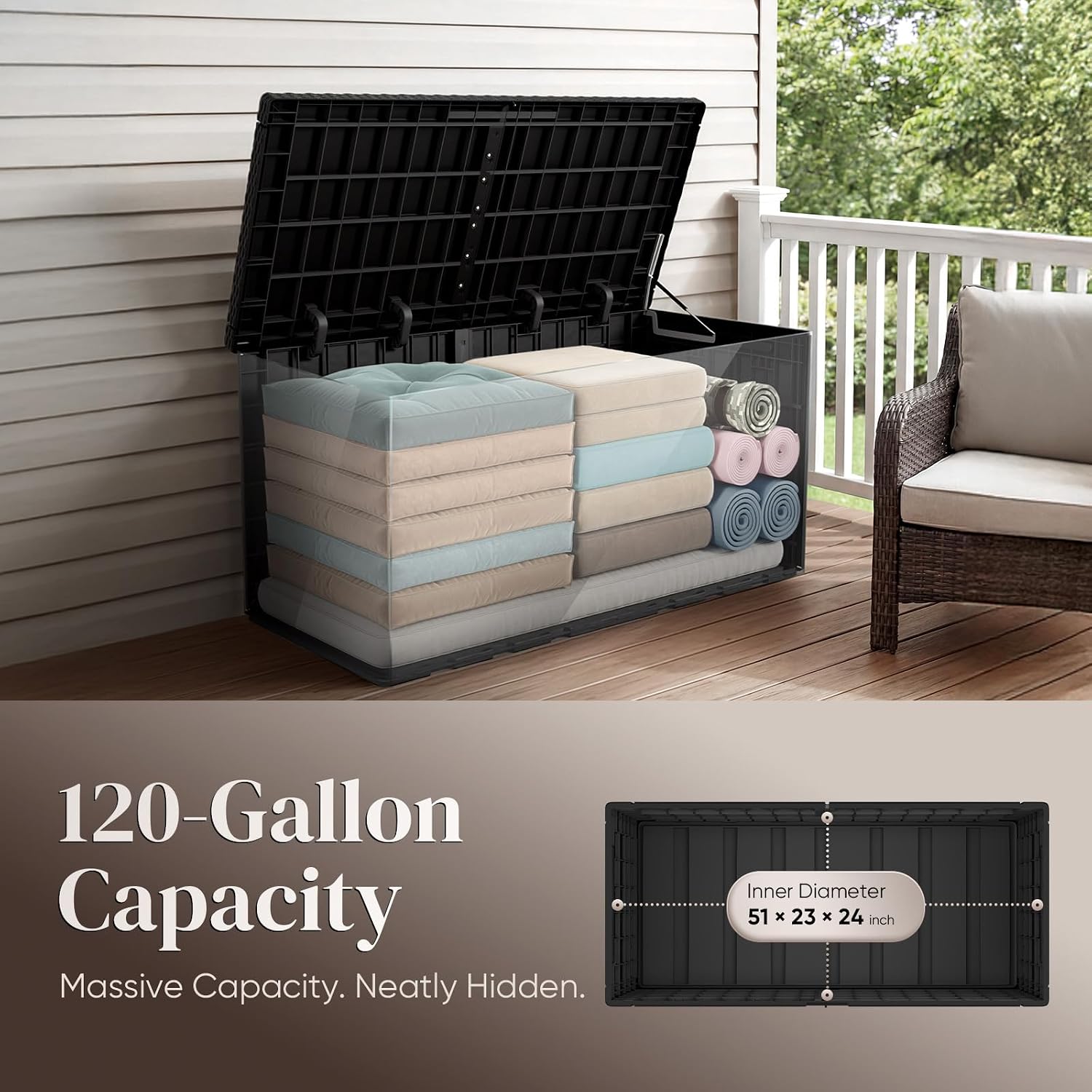 120 Gallonen Große Outdoor-Auf – Outdoor Furniture Cushion Bewertung und Preis