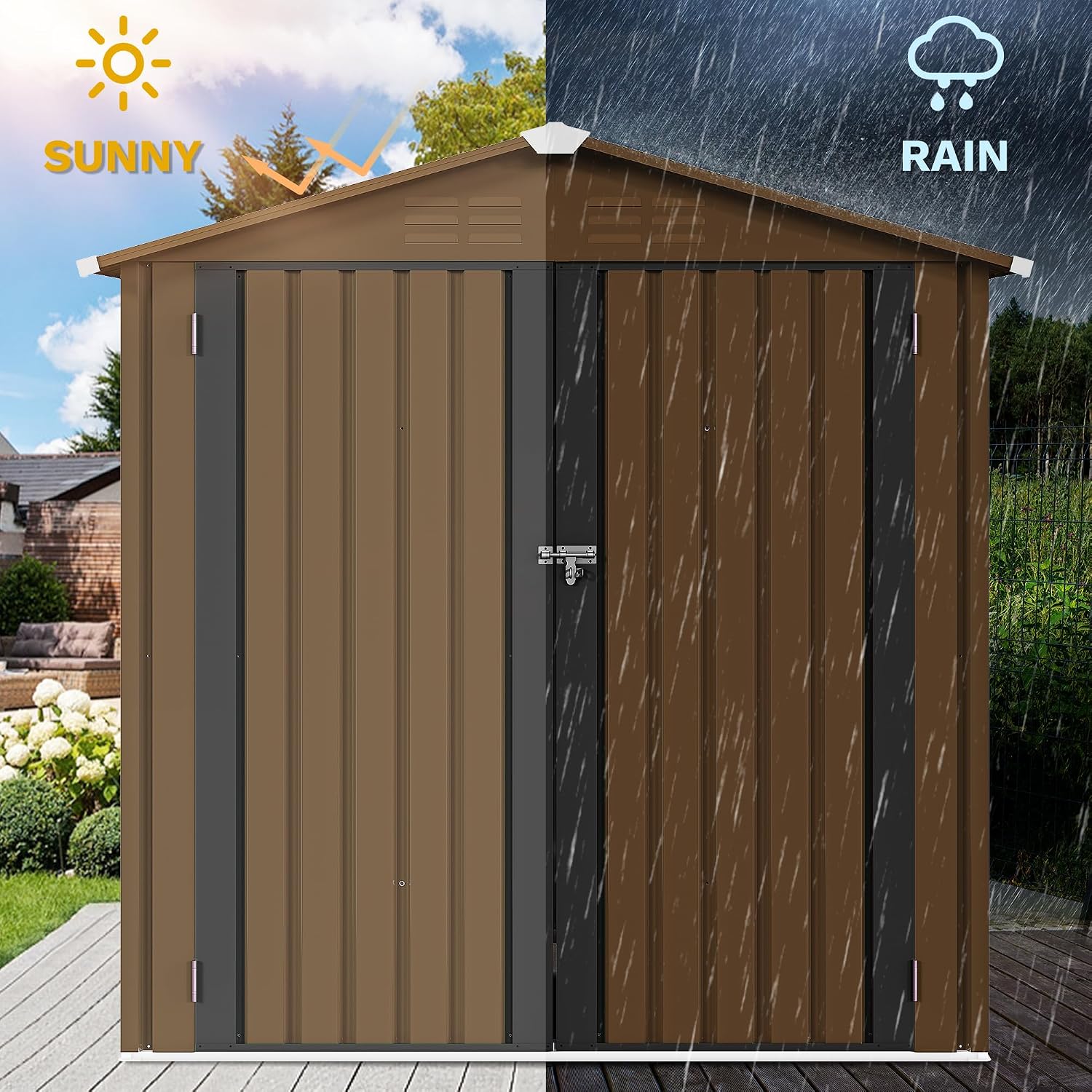 6x4ft Metall-Gartenhaus, wasse – Outdoor Furniture With Storage Bewertung und Preis