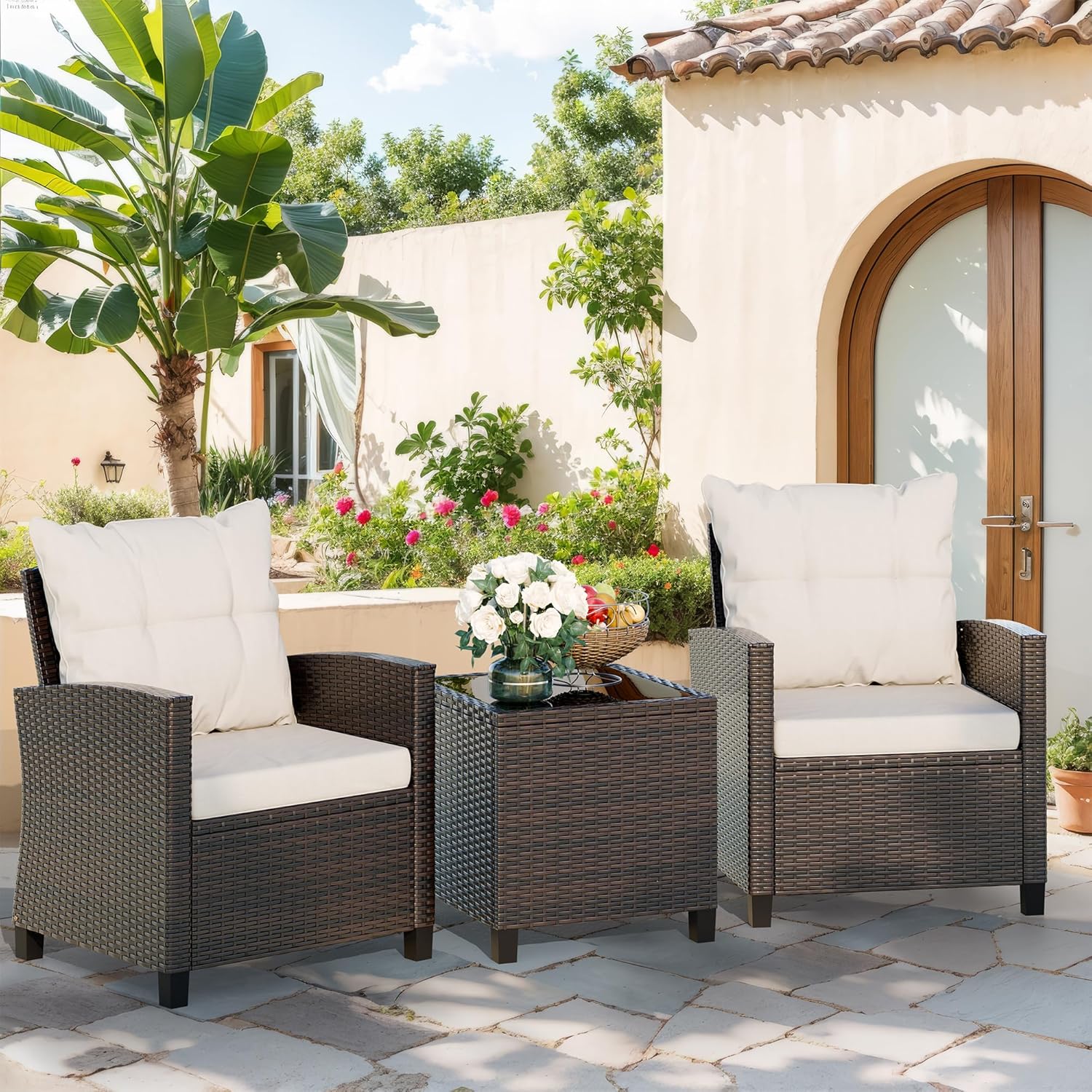 Beigefarbenes, kompaktes 3-tei – Outdoor Furniture Cushion Bewertung und Preis