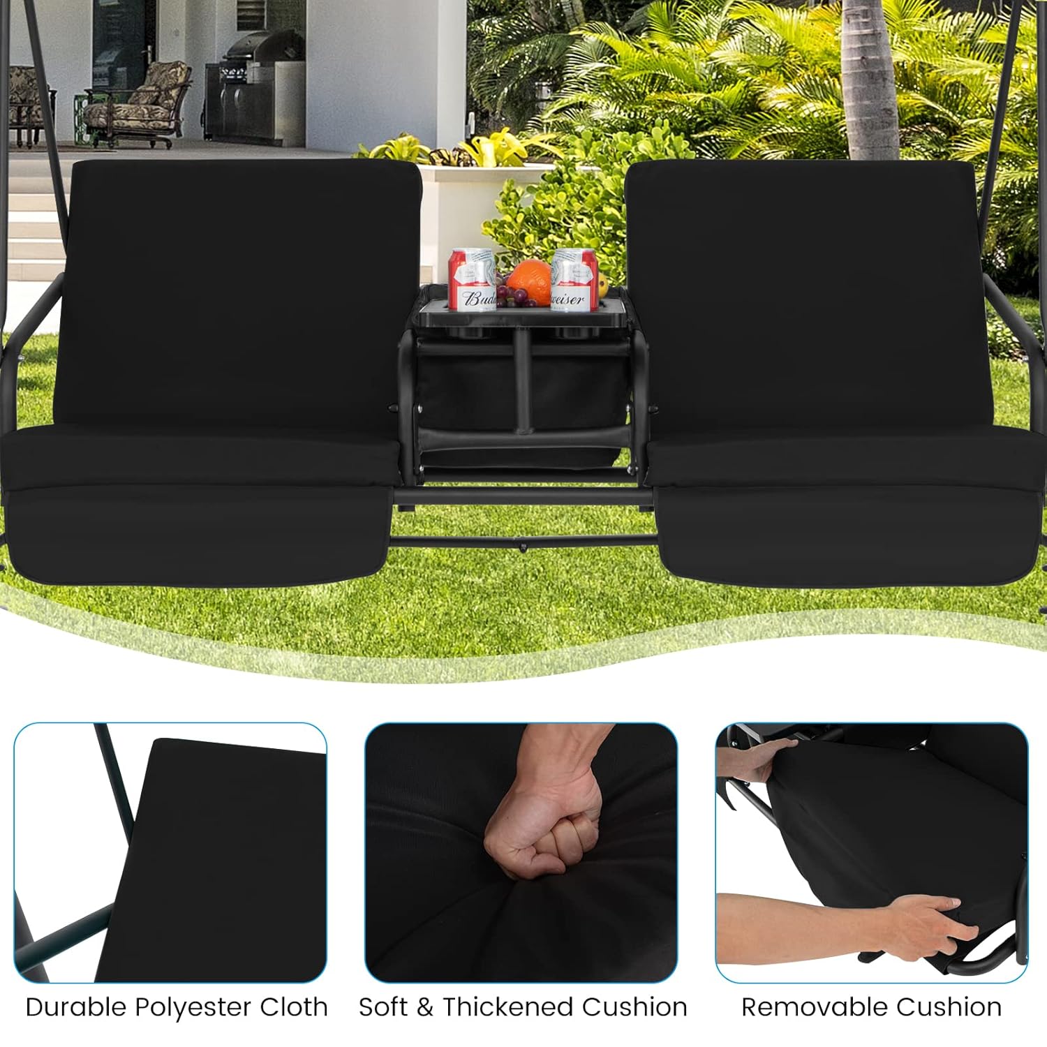 o*-2-Personen-Verandaschaukel, – Outdoor Furniture With Storage For Cushions Bewertung und Preis
