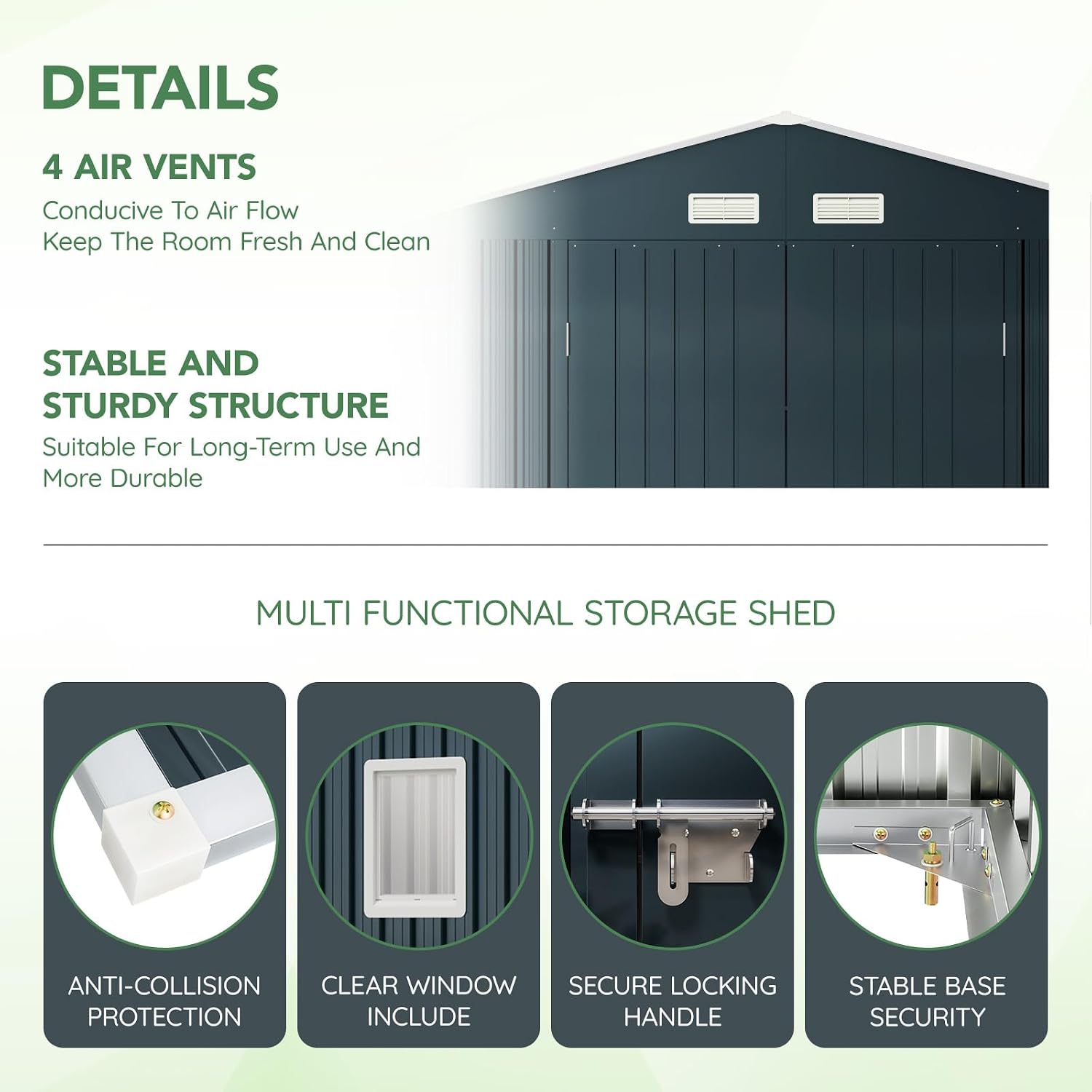 10x12x7,5FT Outdoor-Stahlschup – Outdoor Furniture With Storage Bewertung und Preis