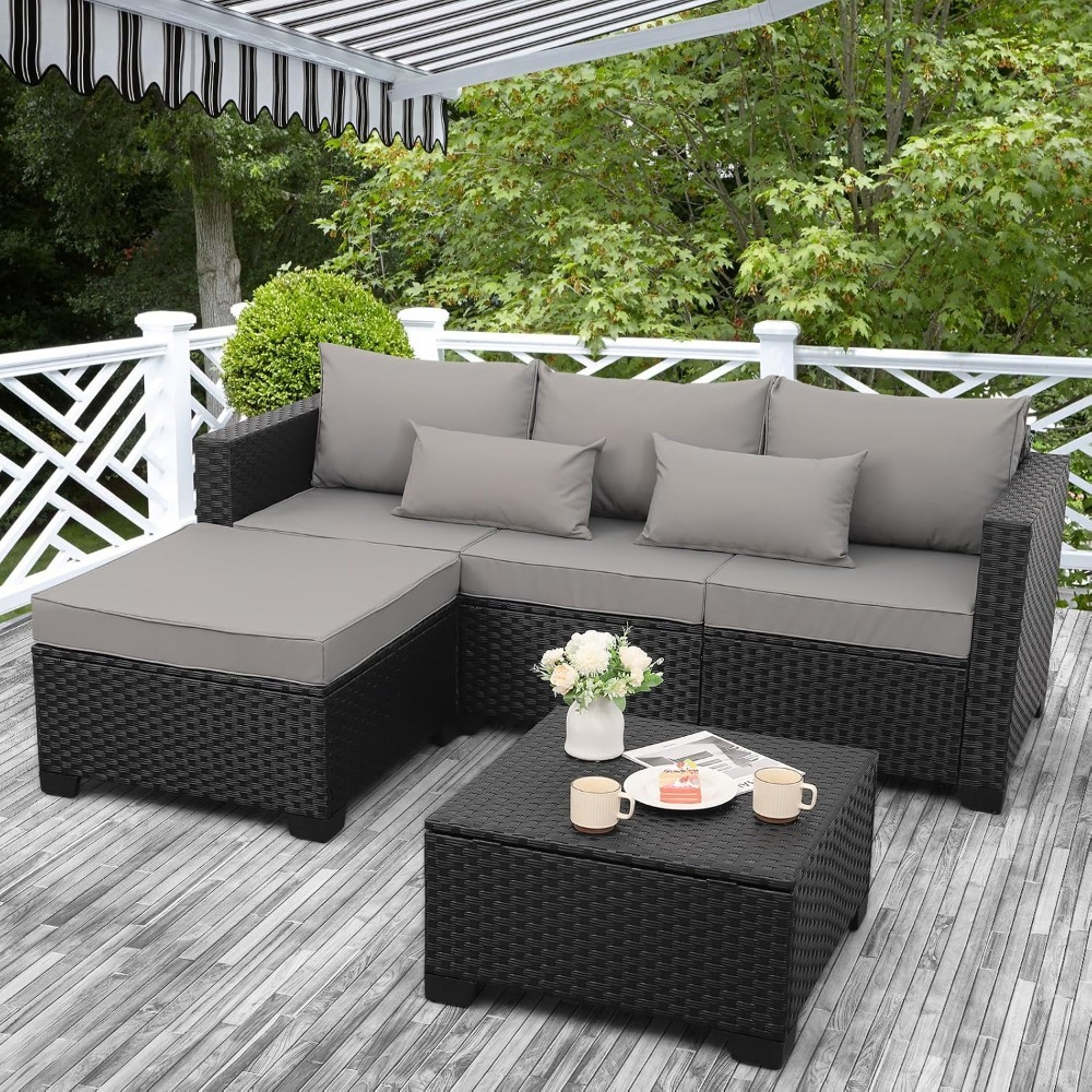3-teiliges Outdoor-Rattan-Sofa – Outdoor Furniture With Storage For Cushions Bewertung und Preis